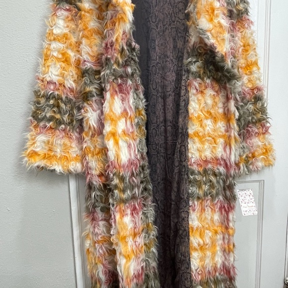 Free People Cardi Plaid Faux Fur Women's Coat - Picture 8 of 12